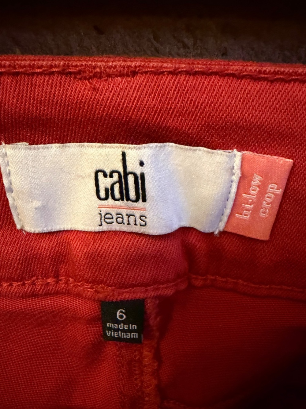 CABI Women’s Red Hi-Low Crop Skinny Jeans in size 6 - Picture 3 of 4